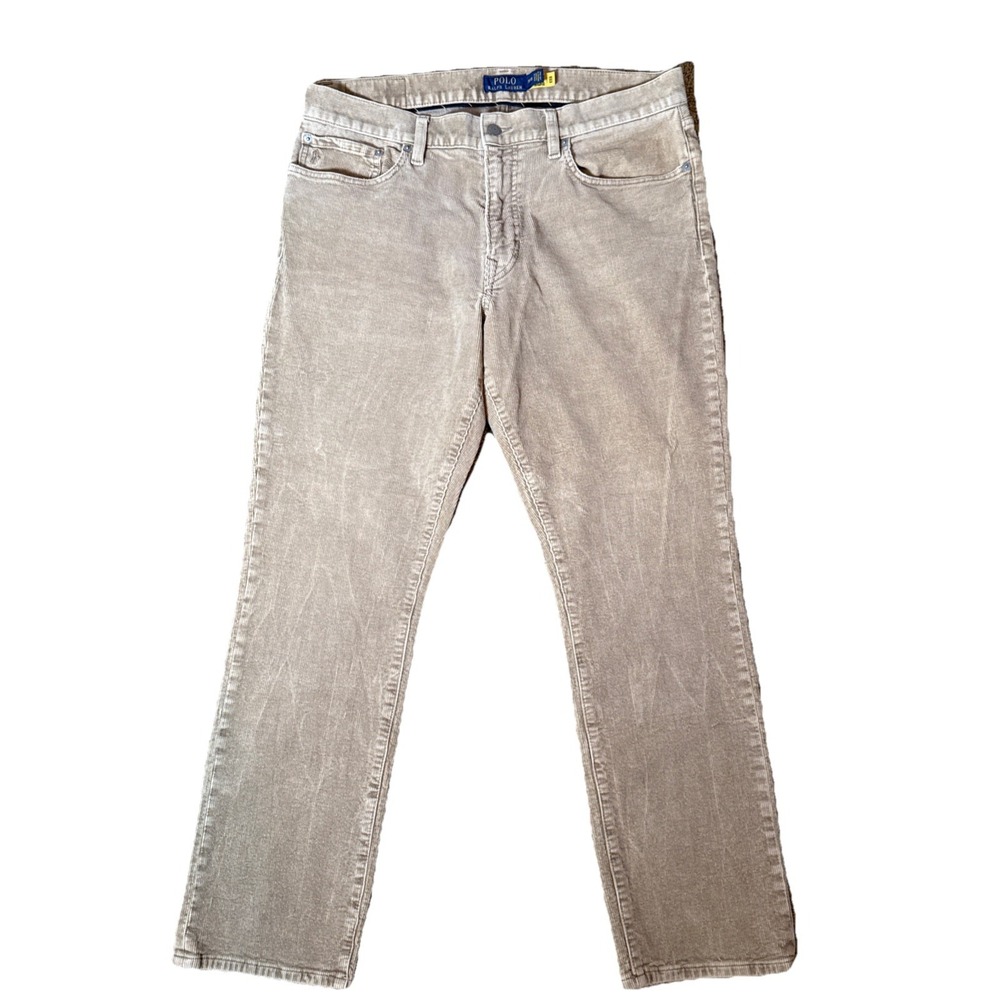 Polo Ralph Lauren Men's The Varick Slim Straight Corduroy Pants 35/29 Tan